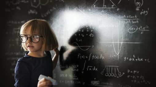 Young Girl Solving Mathematics Problems